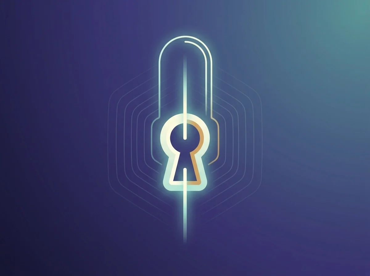 Symbolische illustratie van een DigiD-authenticatiestap die toegang geeft tot het CRUKS-aanmeldingsportaal in een neutrale ontwerptaal