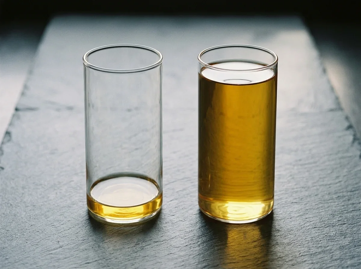 Visualisatie van een vrijwel gevulde geldcylinder versus een klein gevuld segment dat het lage inningspercentage symboliseert