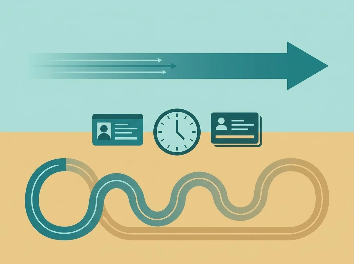 Visuele weergave van de asymmetrie tussen snelle deposit-flow en trage post-hoc KYC-controle bij een aanbieder zonder Ksa-vergunning